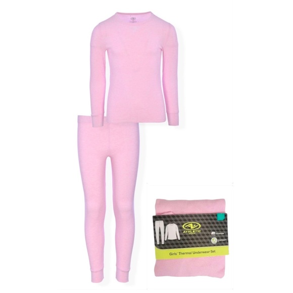 *Lowest Price* Athletic Works Girls Thermal Underwear Set - Pink -Sz: XL (14-16) - Picture 1 of 5